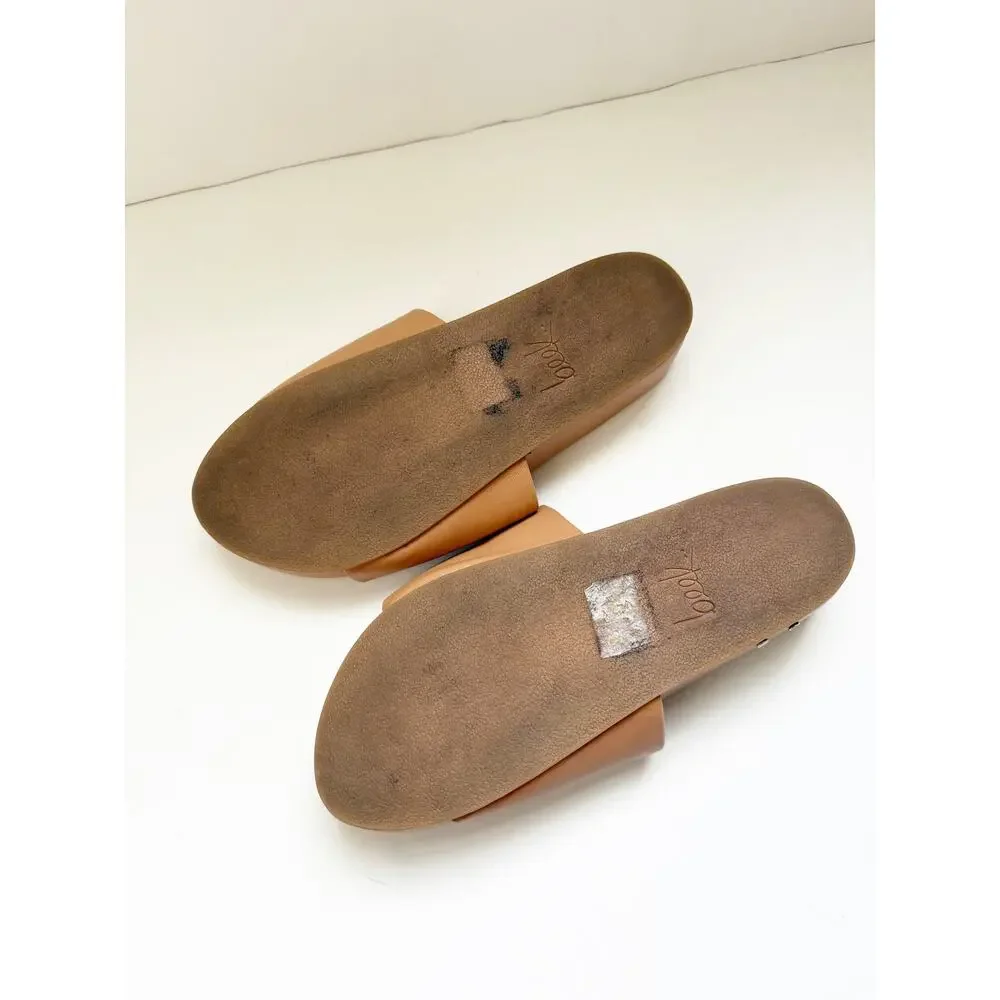 Beek Pelican Slide Platform Snadal In Honey Tan Brown Size 9